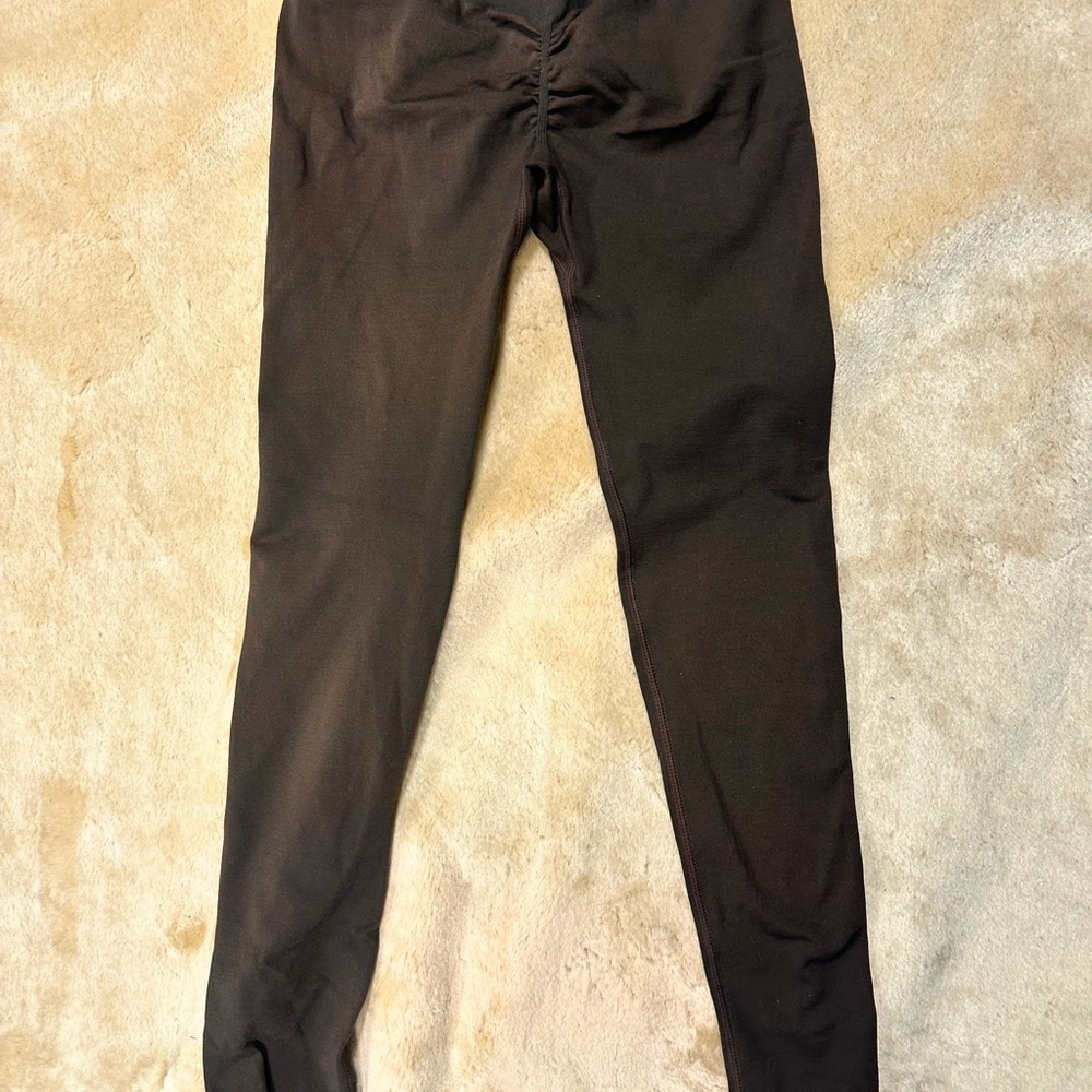 Ruched Front High-Rise Black Leggings